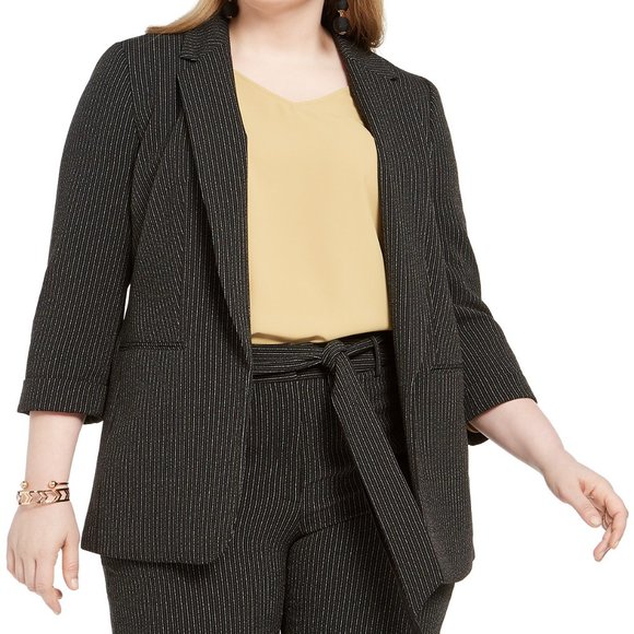Bar III Jackets & Blazers - Bar III Trendy Plus Size Striped Blazer